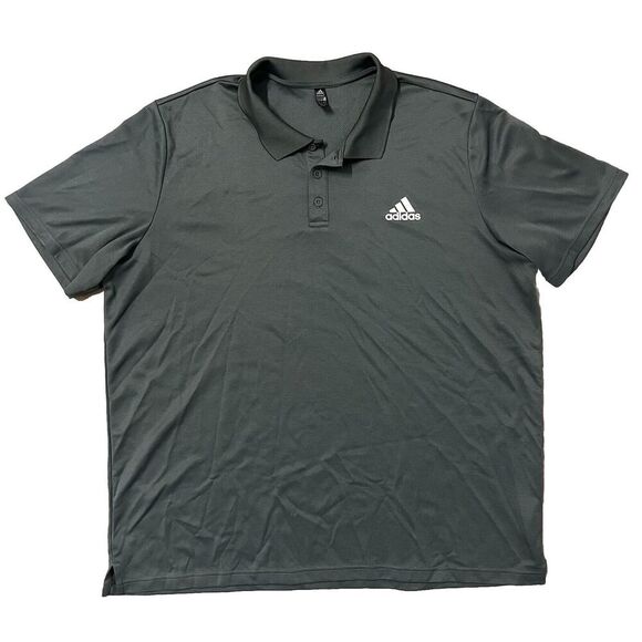 Adidas PrimeGreen Polo Shirt Men’s 2XL Gray Short Sleeve Logo Performance Collar - Picture 1 of 8